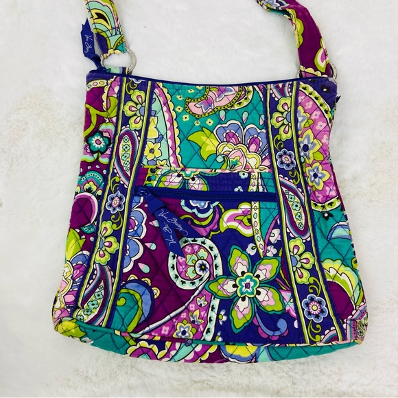 Vera Bradley colorful paisley Hipster Crossbody vibrant Heather pattern - Picture 3 of 16